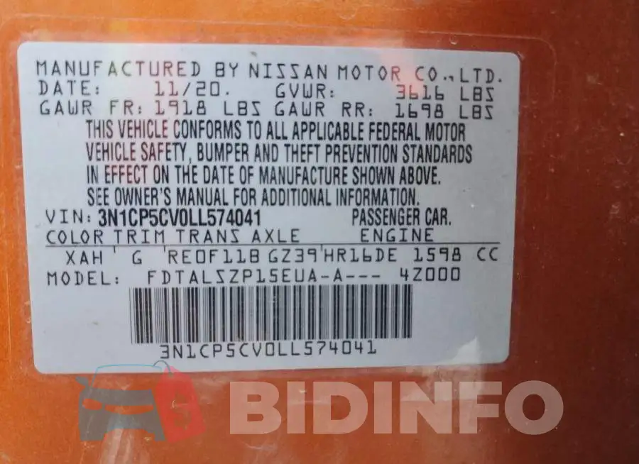 3N1CP5CV0LL574041 Photo# 13