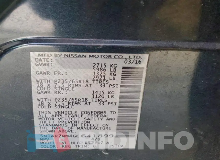 5N1AR2MM4GC641899 Photo# 13