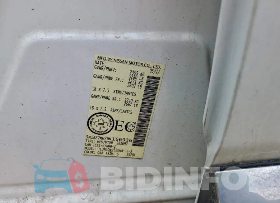 5N1AZ2MH7HN166936 Photo# 14