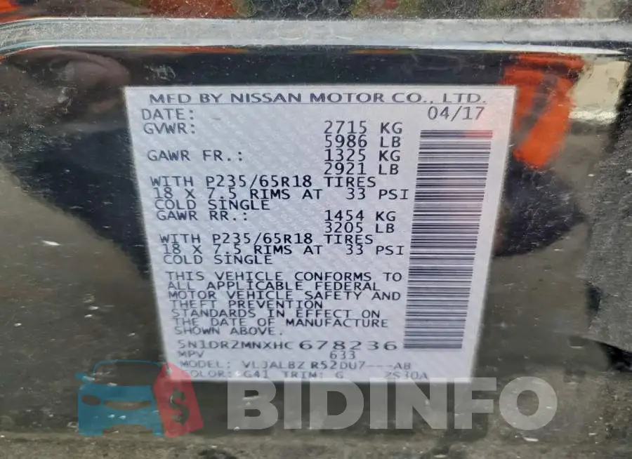 5N1DR2MNXHC678236 Photo# 13