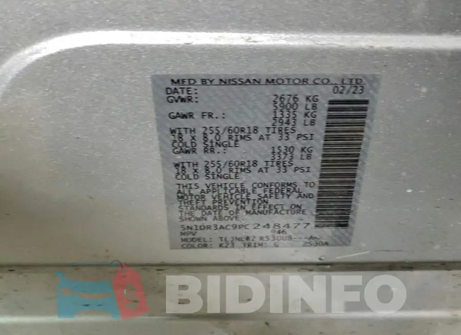 5N1DR3AC9PC248477 Photo# 13