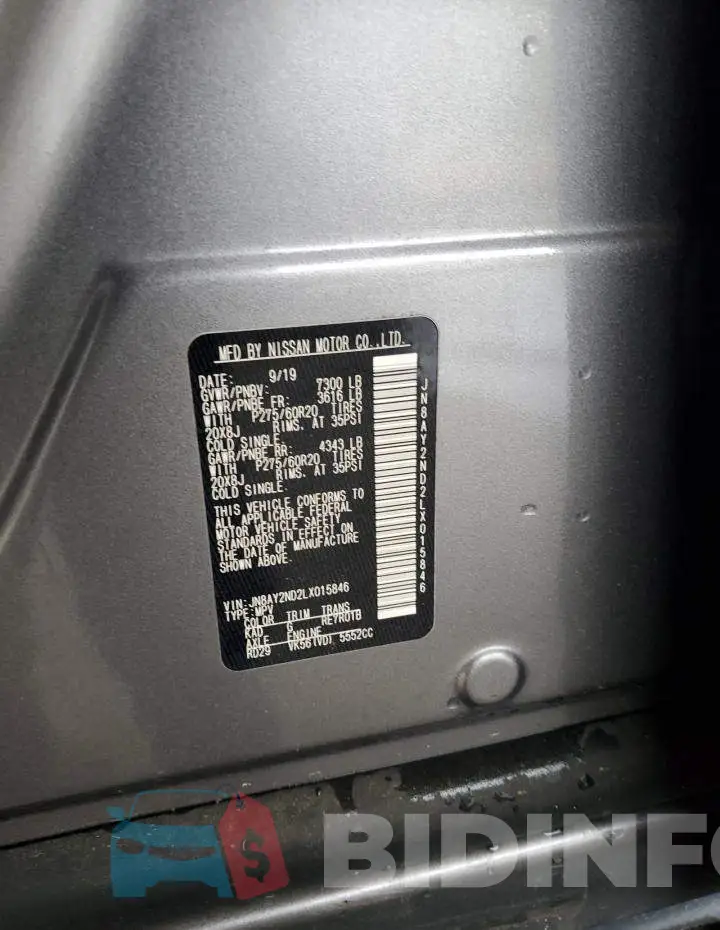 JN8AY2ND2LX015846 Photo# 12