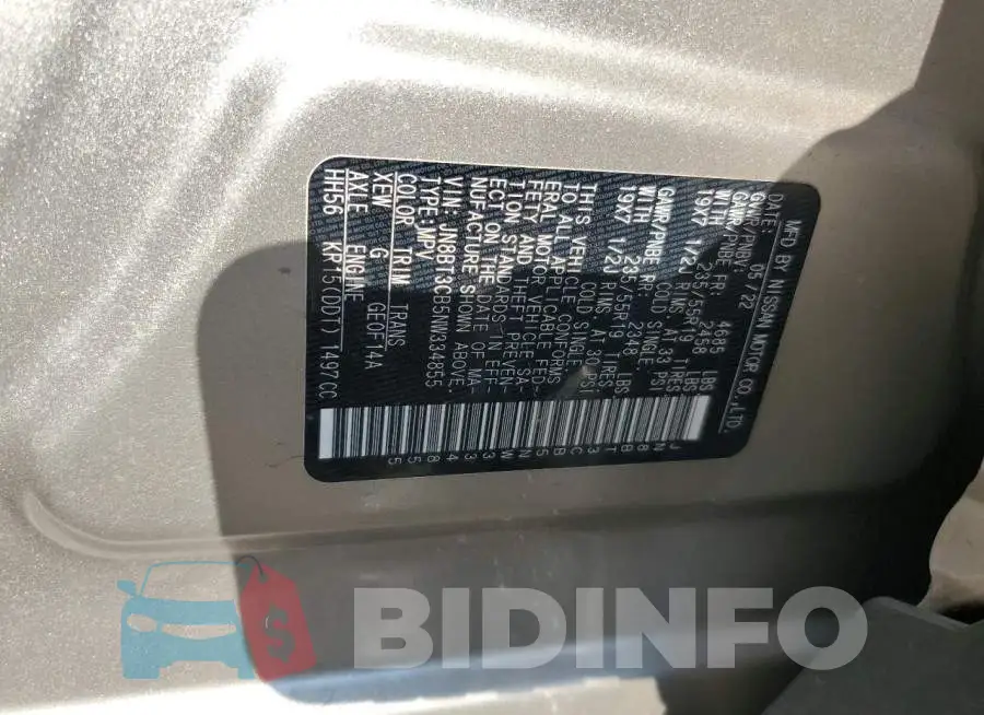 JN8BT3CB5NW334855 Photo# 13