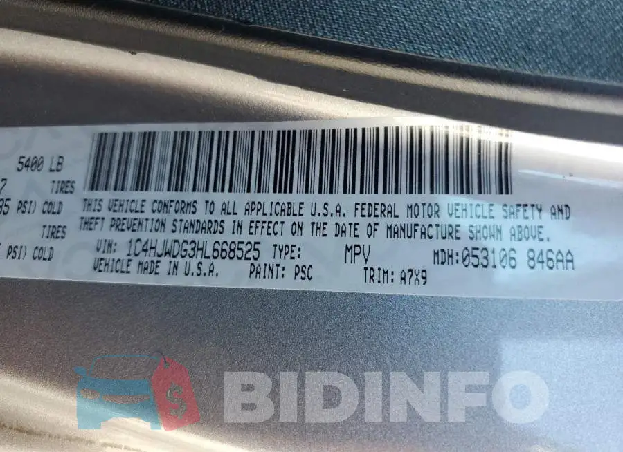 1C4HJWDG3HL668525 Photo# 13