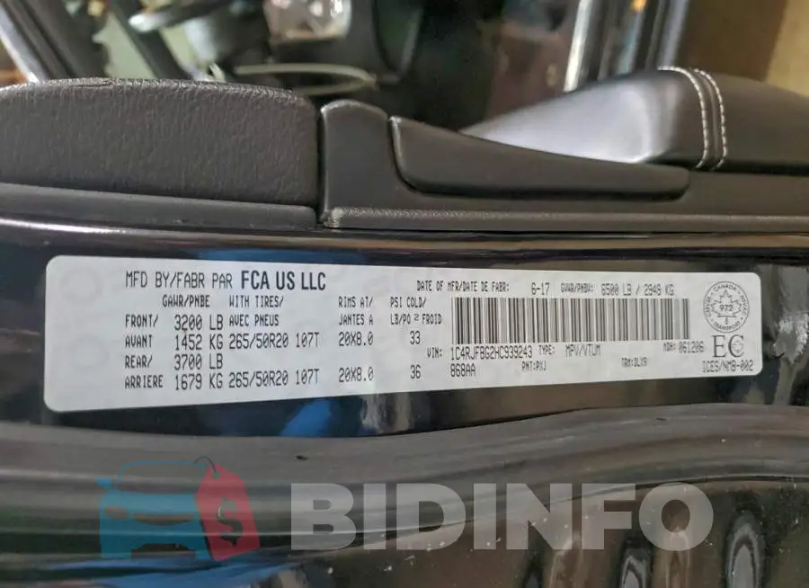 1C4RJFBG2HC939243 Photo# 13