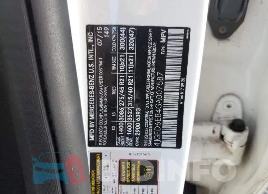 4JGED6EB4GA007587 Photo# 13