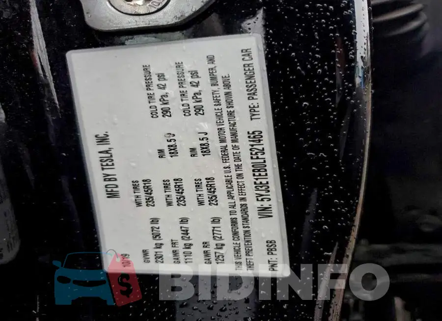 5YJ3E1EB0LF521465 Photo# 13