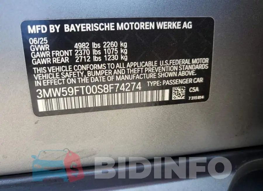 3MW59FT00S8F74274 Photo# 12