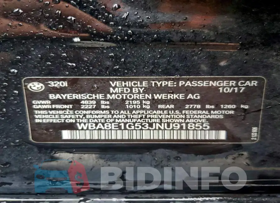 WBA8E1G53JNU91855 Photo# 12