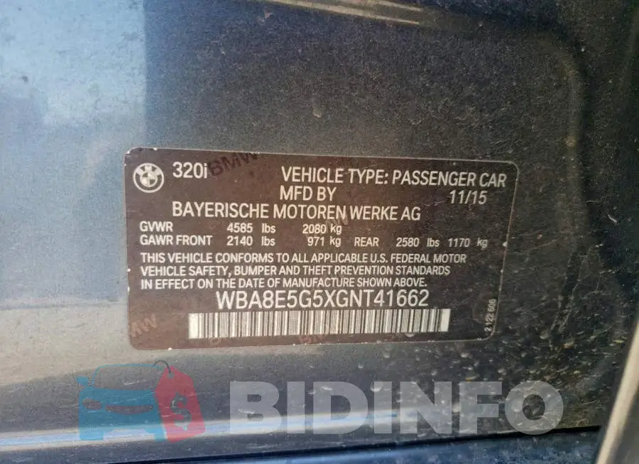 WBA8E5G5XGNT41662 Photo# 12