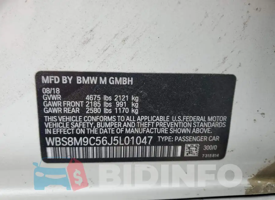WBS8M9C56J5L01047 Photo# 12