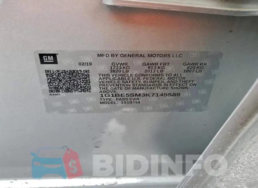 1G1BE5SM3K7145589 Photo# 12