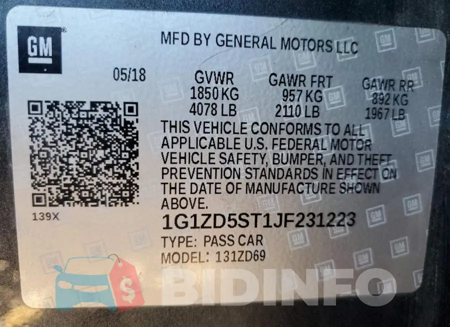 1G1ZD5ST1JF231223 Photo# 12