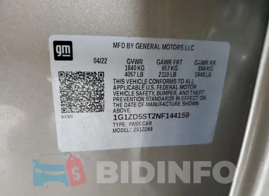1G1ZD5ST2NF144159 Photo# 12