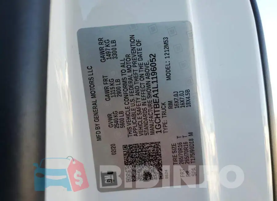 1GCHTBEA1L1196052 Photo# 13