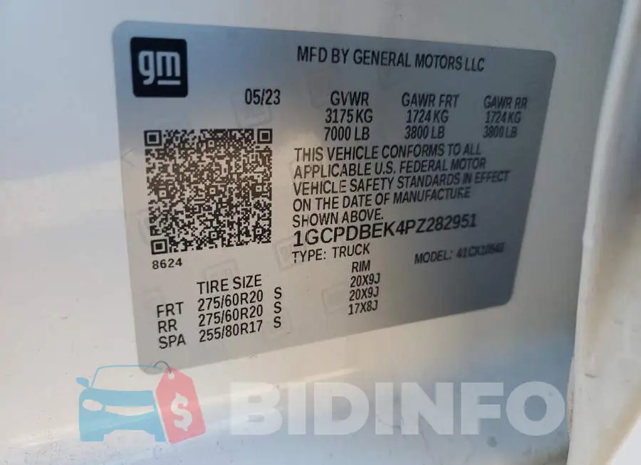 1GCPDBEK4PZ282951 Photo# 12