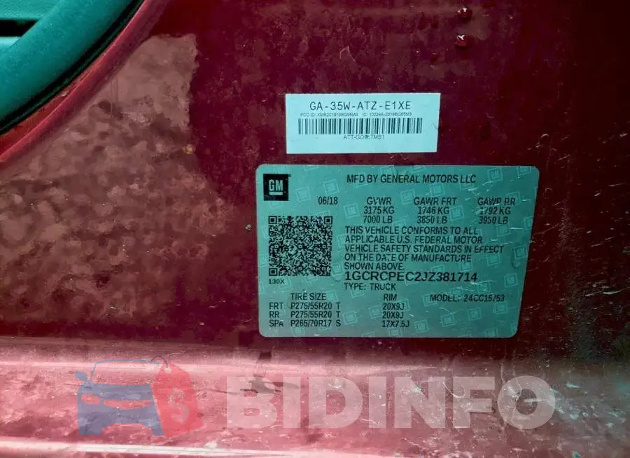 1GCRCPEC2JZ381714 Photo# 12