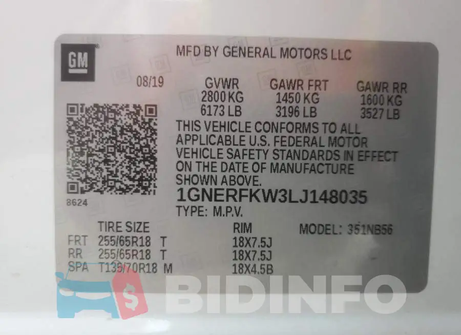 1GNERFKW3LJ148035 Photo# 13