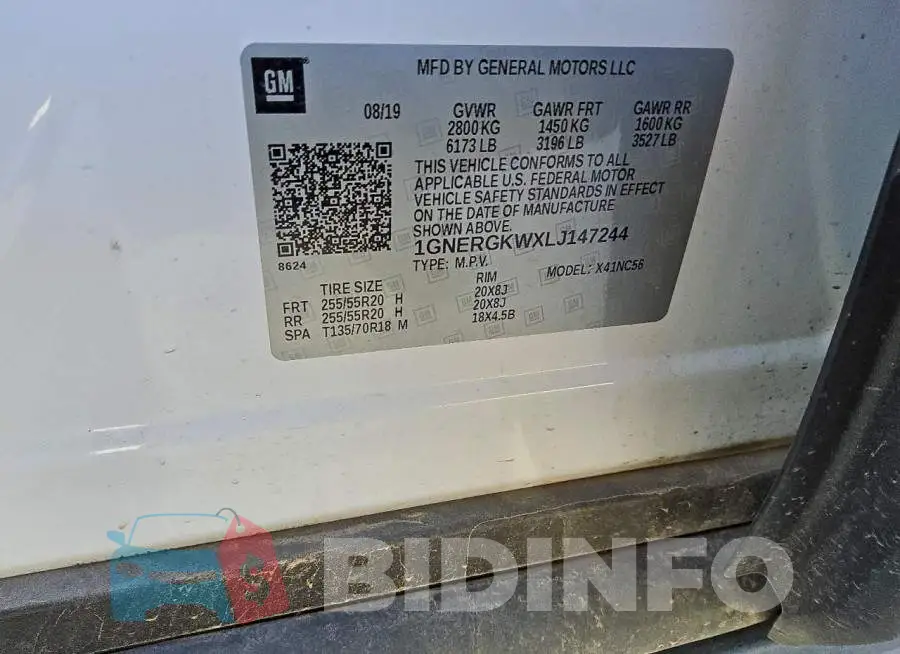 1GNERGKWXLJ147244 Photo# 13