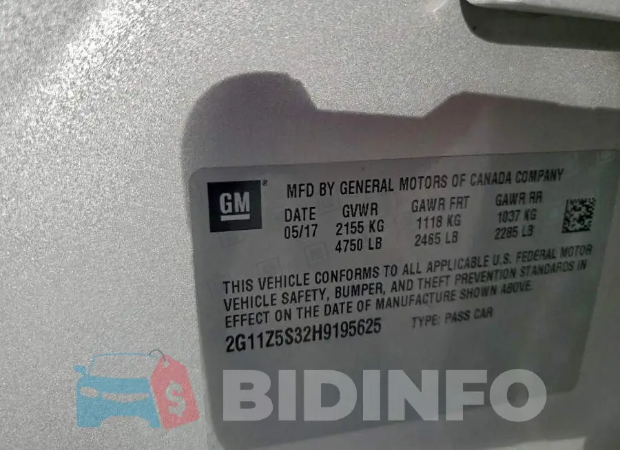 2G11Z5S32H9195625 Photo# 13
