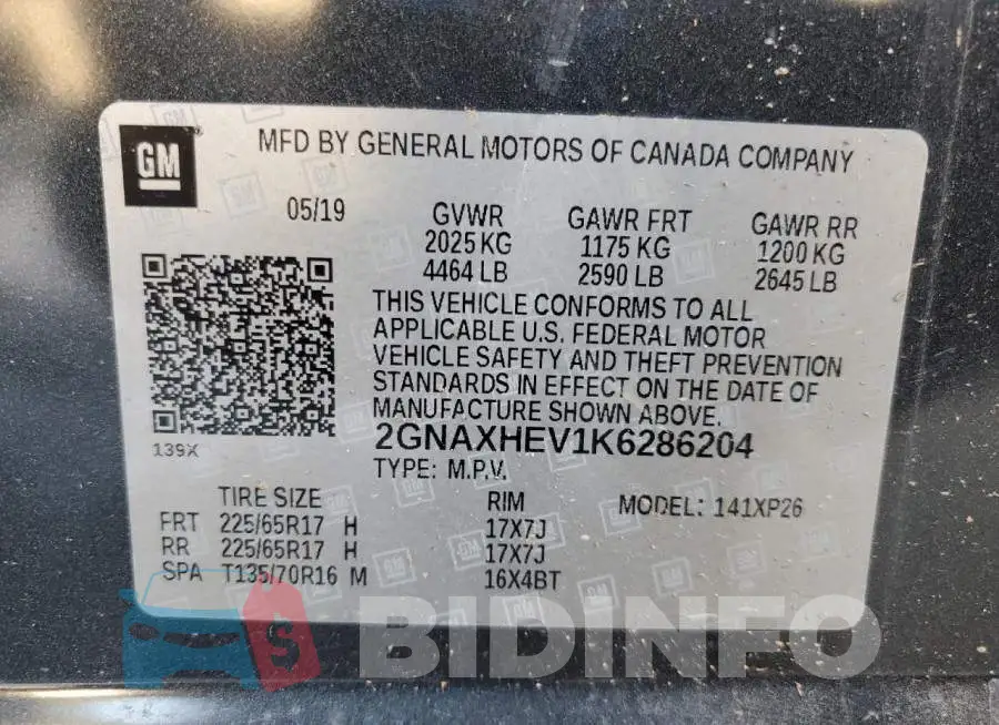 2GNAXHEV1K6286204 Photo# 13