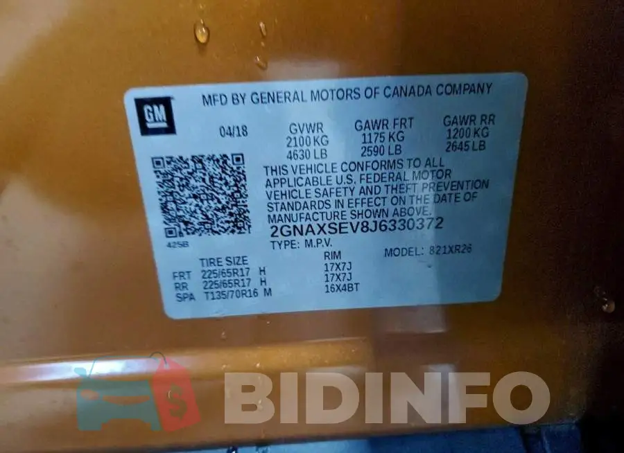 2GNAXSEV8J6330372 Photo# 13