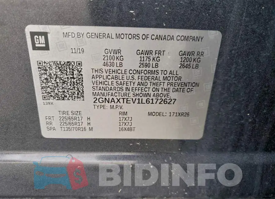 2GNAXTEV1L6172627 Photo# 12