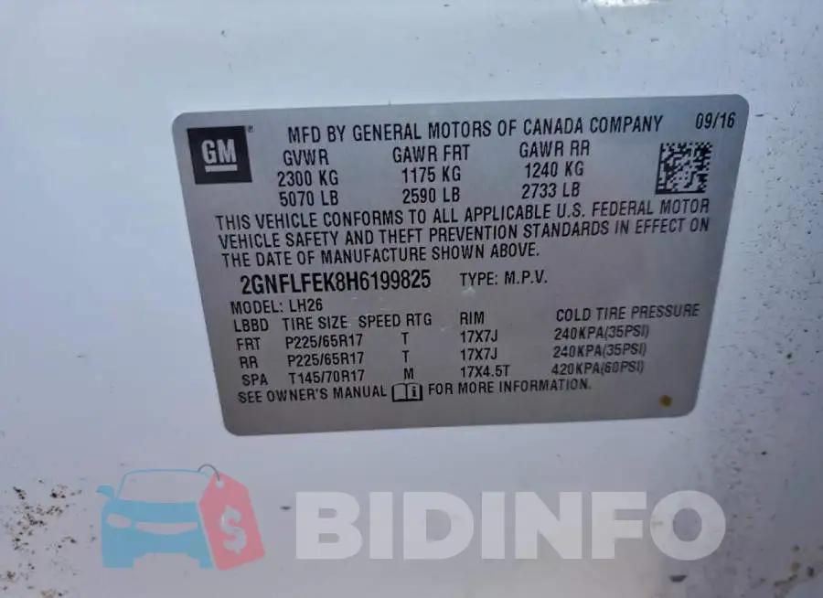 2GNFLFEK8H6199825 Photo# 13