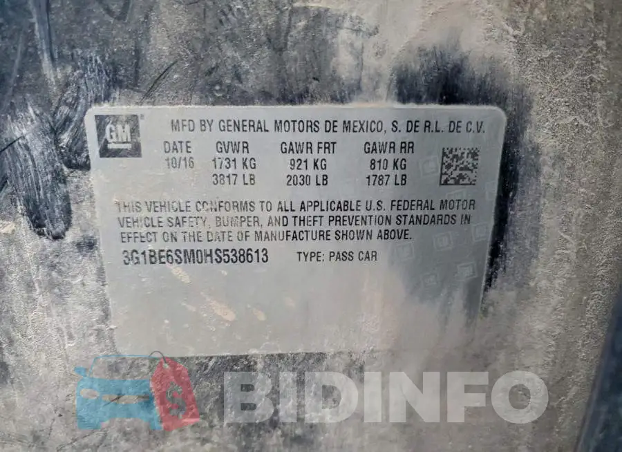 3G1BE6SM0HS538613 Photo# 12