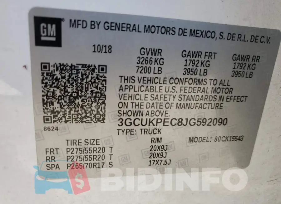 3GCUKPEC8JG592090 Photo# 12