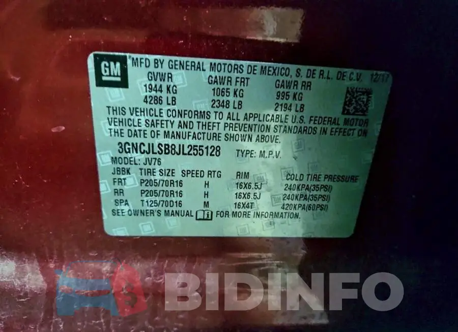 3GNCJLSB8JL255128 Photo# 13