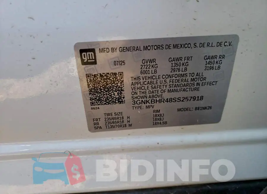 3GNKBHR48SS257918 Photo# 13