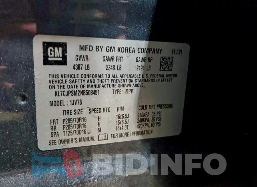 KL7CJPSM2NB508451 Photo# 13