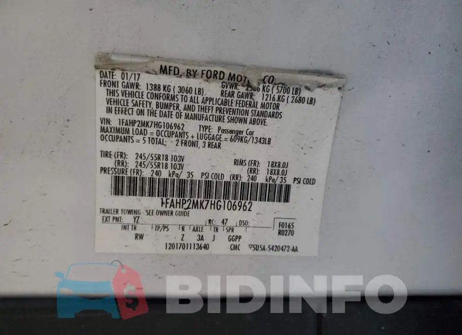 1FAHP2MK7HG106962 Photo# 12