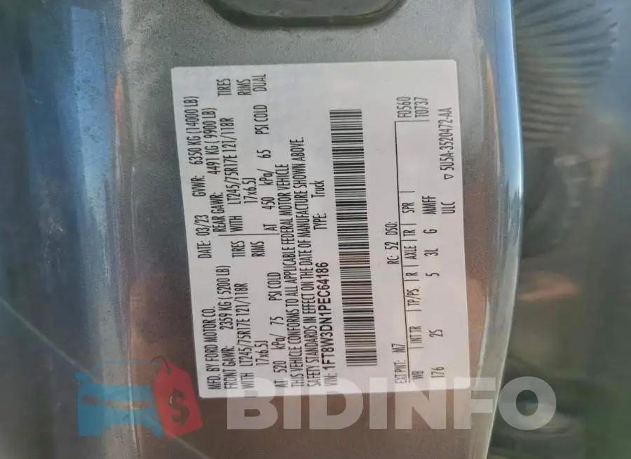 1FT8W3DN1PEC64186 Photo# 12