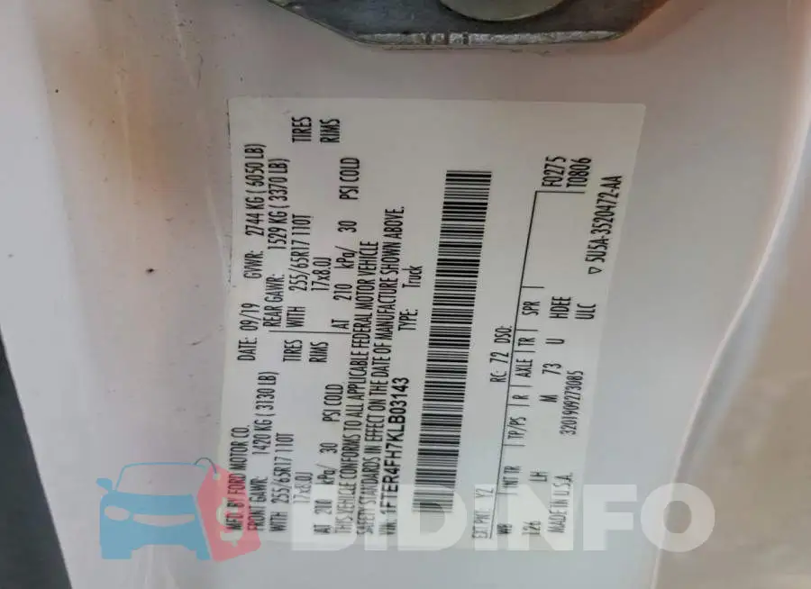 1FTER4FH7KLB03143 Photo# 13