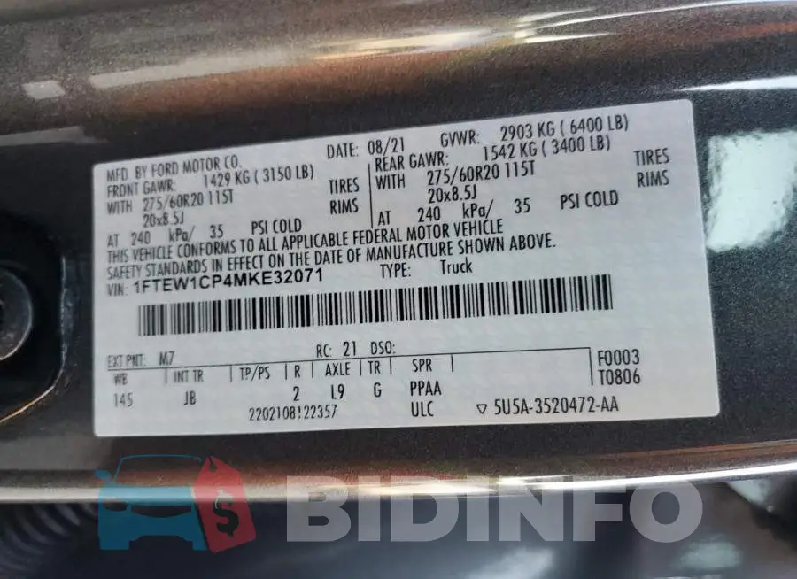 1FTEW1CP4MKE32071 Photo# 13