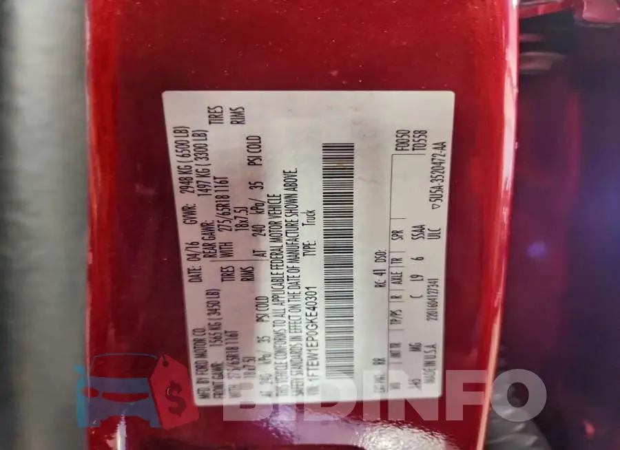 1FTEW1EP0GKE40301 Photo# 12