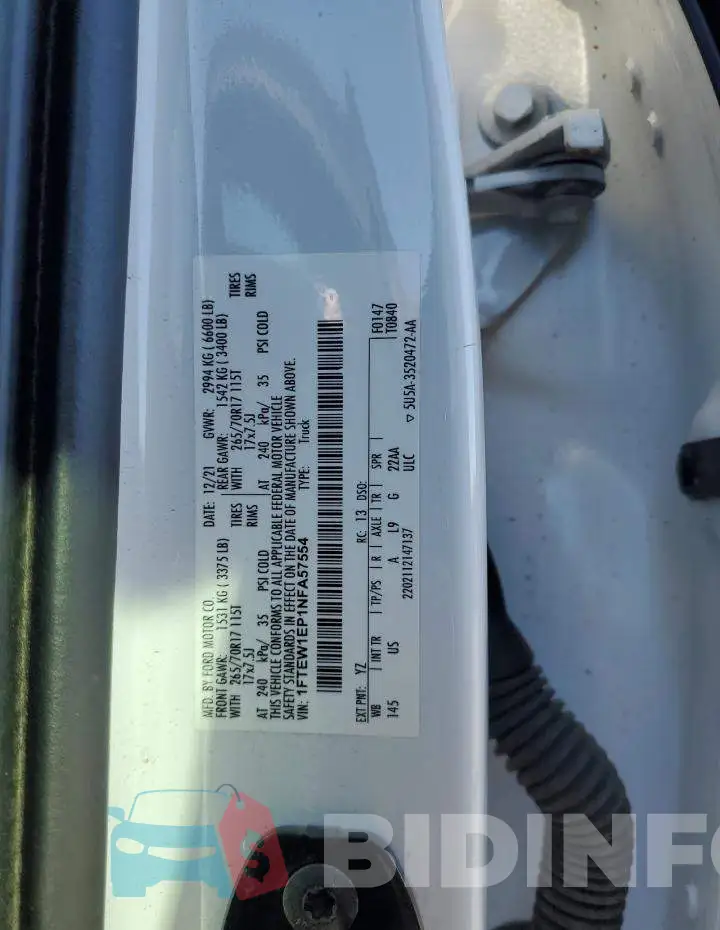 1FTEW1EP1NFA57554 Photo# 12