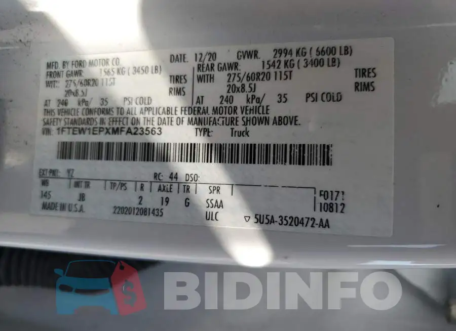 1FTEW1EPXMFA23563 Photo# 13
