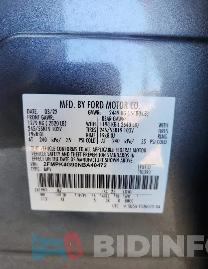 2FMPK4G90NBA40472 Photo# 14