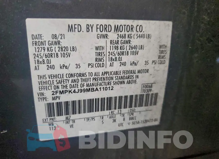 2FMPK4J99MBA11012 Photo# 13
