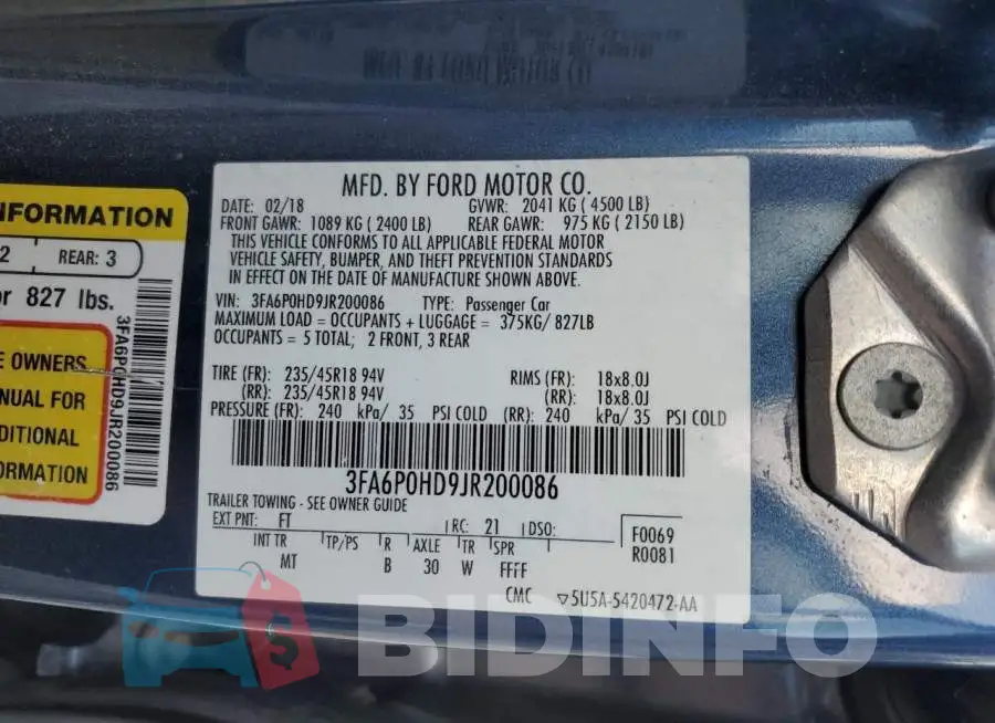3FA6P0HD9JR200086 Photo# 12