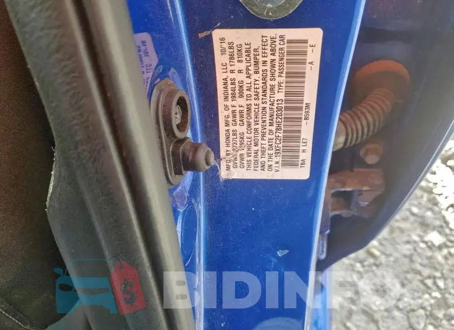 19XFC2F78HE203013 Photo# 12