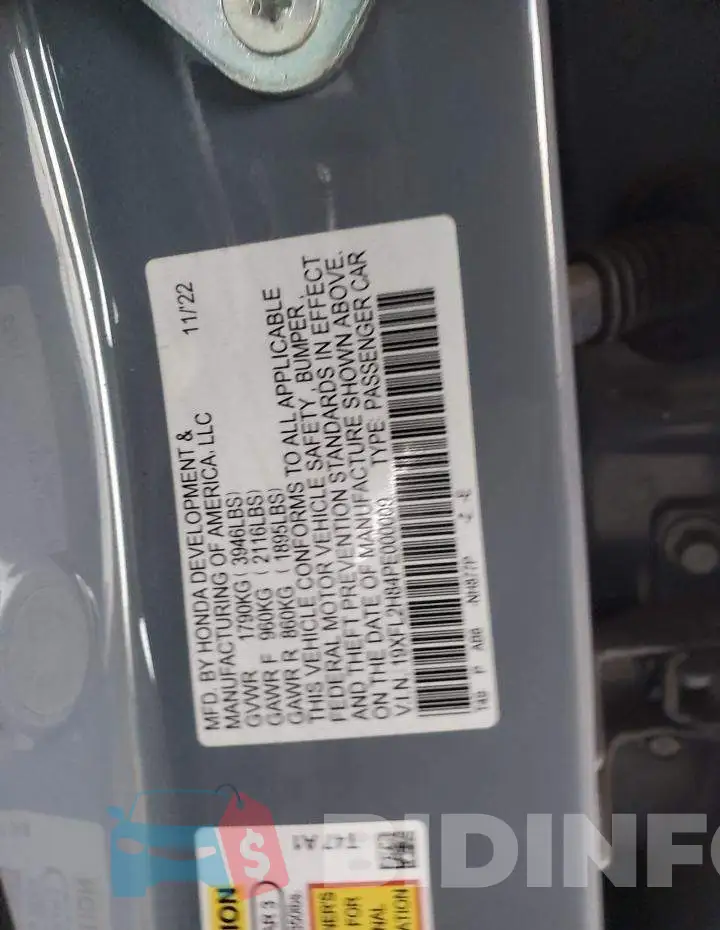 19XFL2H84PE000009 Photo# 12