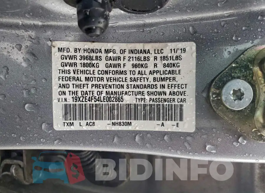 19XZE4F54LE002865 Photo# 12