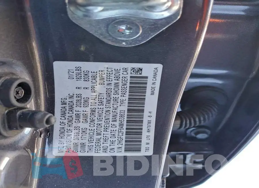 2HGFC2F64MH538633 Photo# 12