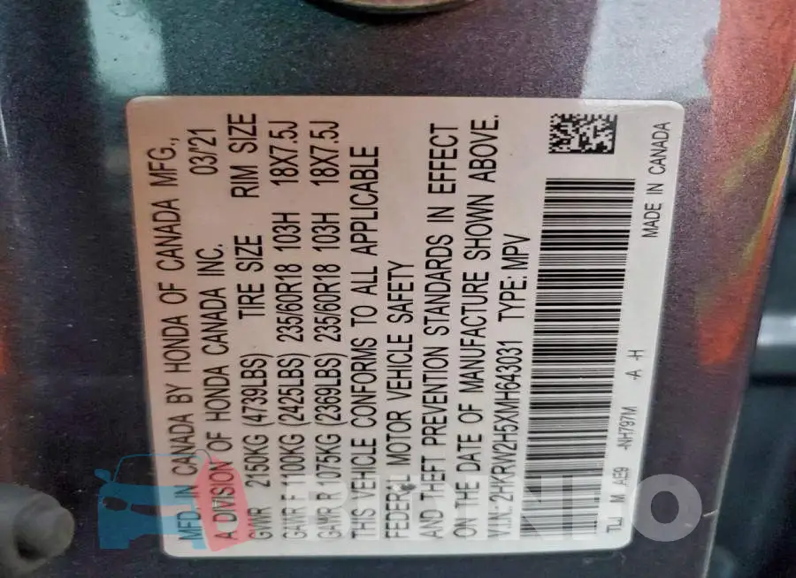 2HKRW2H5XMH643031 Photo# 13
