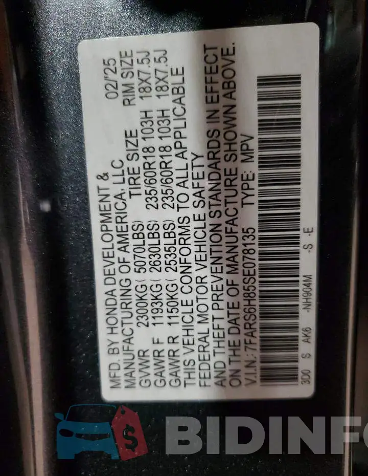 7FARS6H85SE078135 Photo# 14