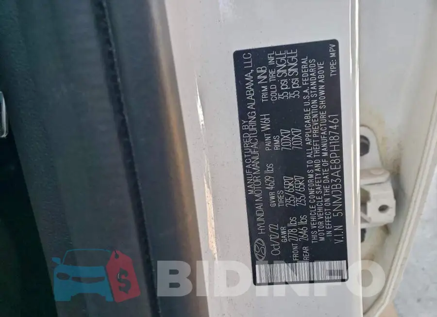 5NMJB3AE8PH187461 Photo# 14